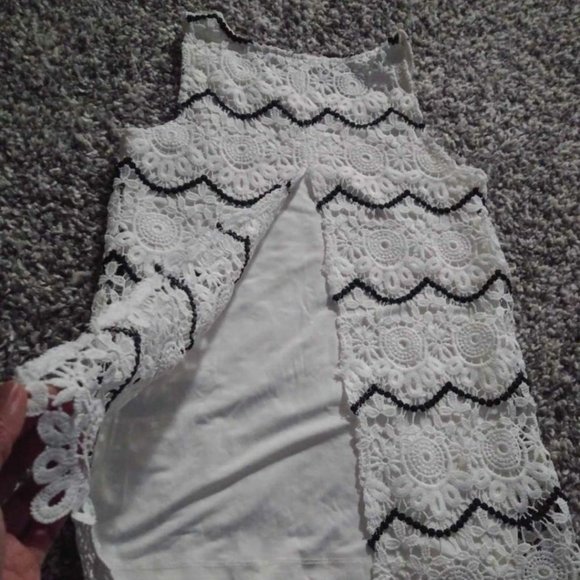 CLASSY LACE TOP Black&White XS - Picture 2 of 5